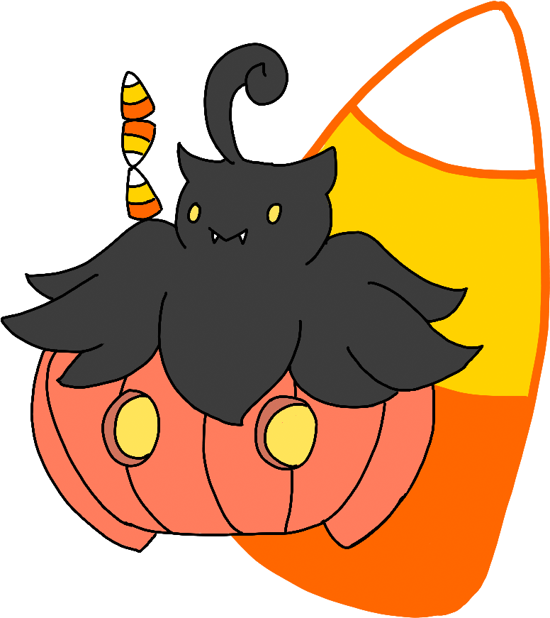 Pumpkaboo With Candy Corn By Starlitmoth - Cartoon (896x960)
