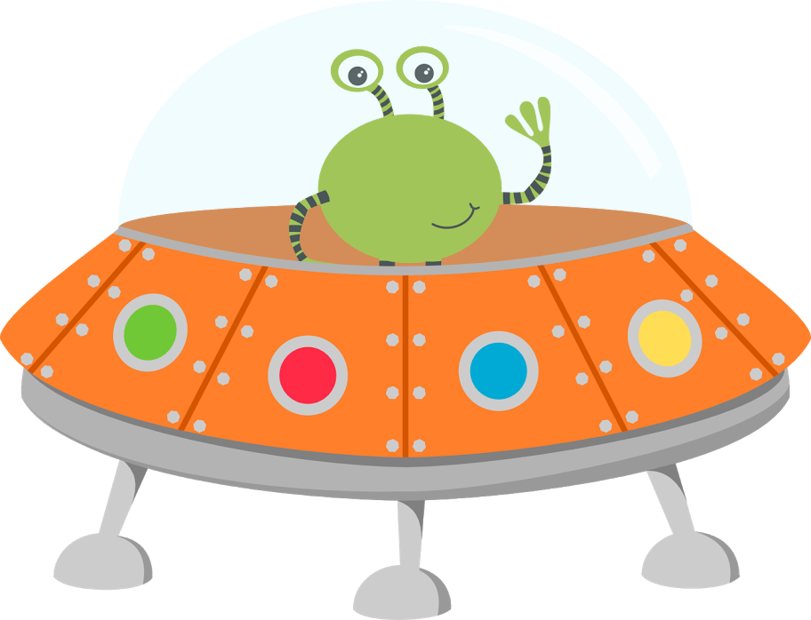 Space - Crayon Alien Clipart (912x698)