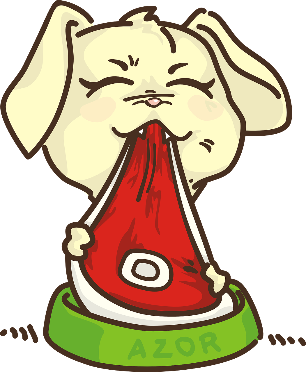 Dog Eating Cliparts - Cartoon Dog Eating Meat (1051x1280)