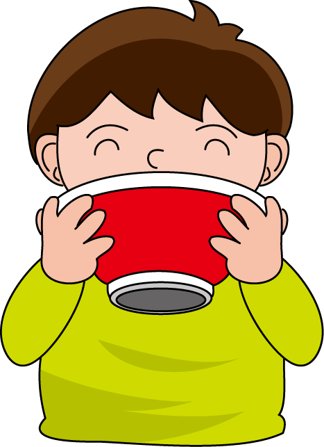 Soup And Sandwich Eating Clip Art - Boy Eating Soup Cartoon (467x643)