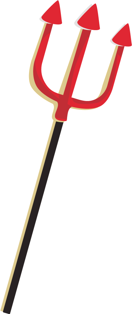 Free Devil - Devil Trident Clipart (572x1000)