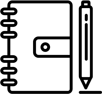 Closed Notebook And Pen Vector - Notebook With Pen Icon (400x400)