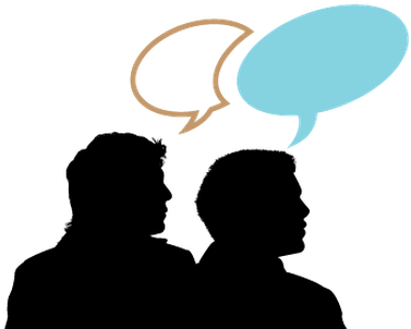 Speaking Heads And Speech Bubble - Speech (411x399)