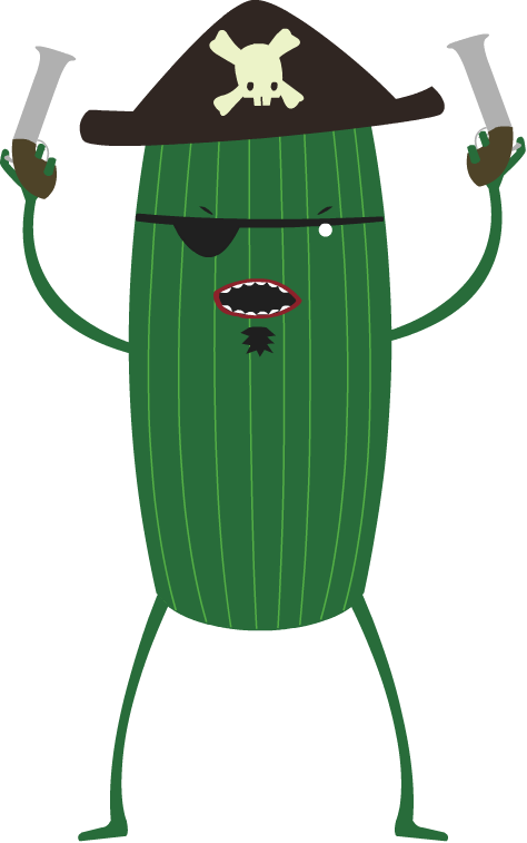 Pirate Cucumber - Cartoon (474x757)