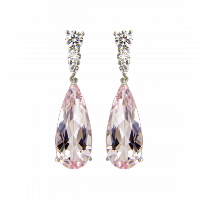 Berkeley Morganite And Diamond Earrings - Berkeley (400x400)