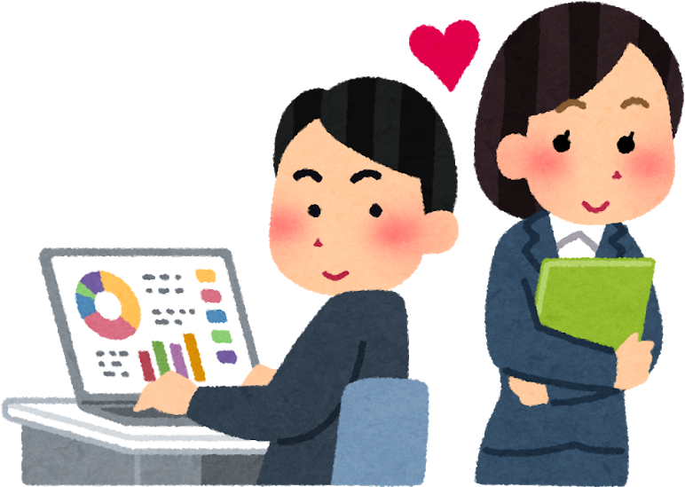 【2ch 막장】친구가 결혼했는데, 직장 결혼한 기혼 동료를 같은 직장 내에서 약탈혼 - 社内 恋愛 イラスト (800x629)