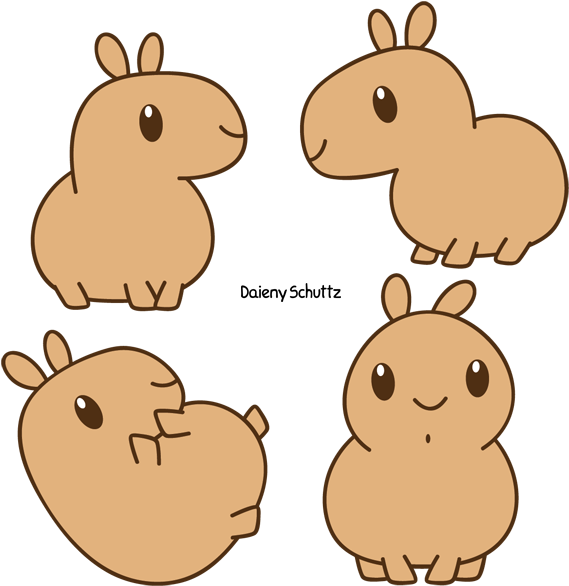 Chibi Capybara By Daieny On Deviantart - Chibi Capybara (600x625)