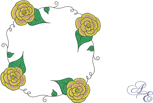 Rose Vine Circle - Rose (722x361)