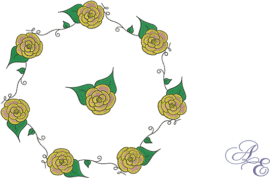Rose Vine Circle Large - Rose (722x361)