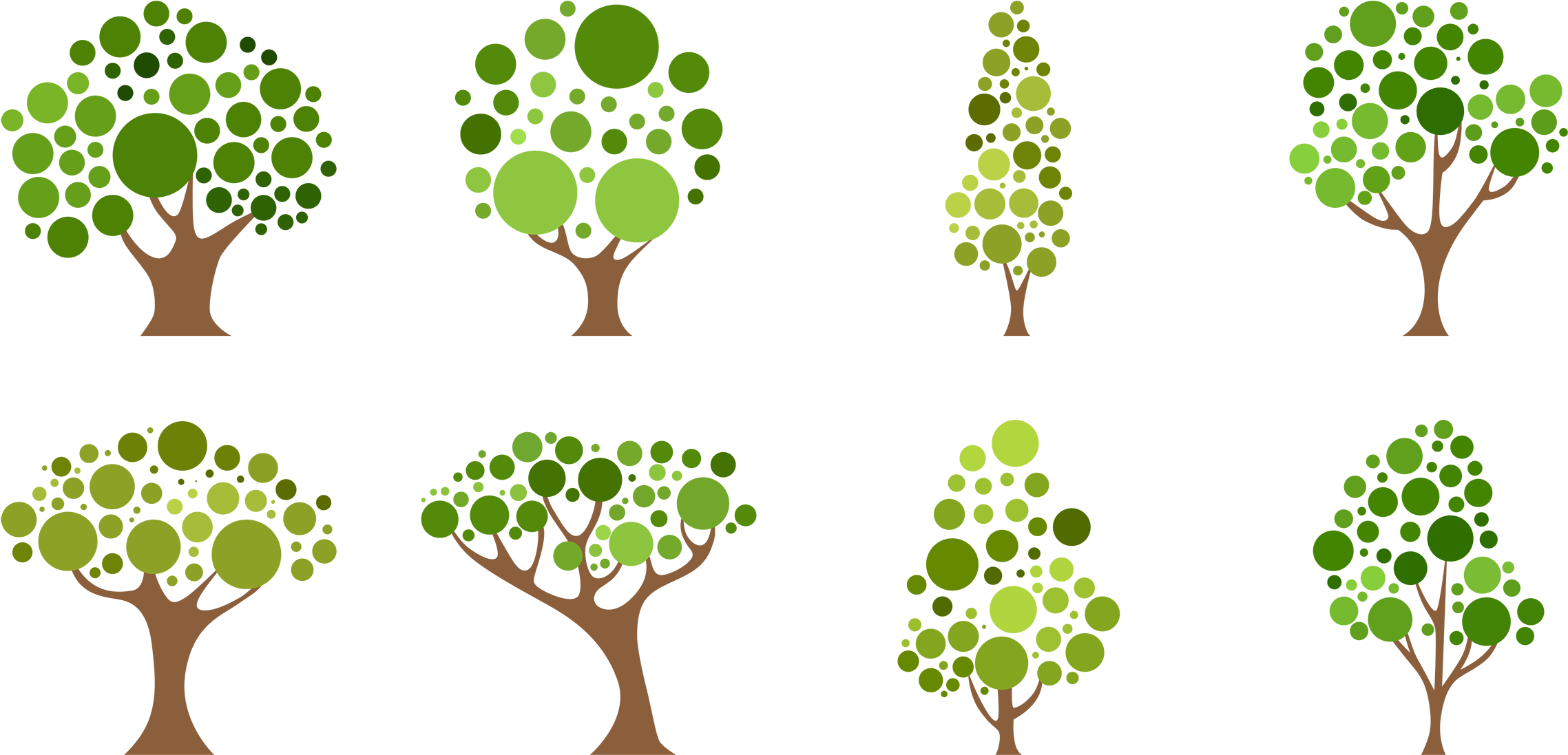 小清新风大树 - Tree Icon Vector (2500x1204)