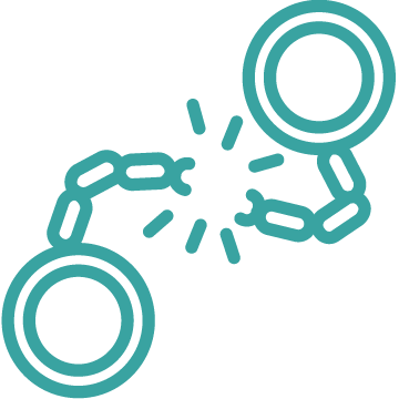 Broken Handcuffs Icon - Circle (360x360)