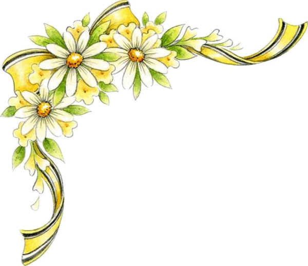 Yellow Flower Corner Border (600x519)