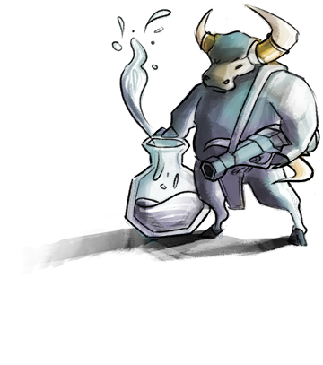Ox - Aquarius - Cartoon (500x500)