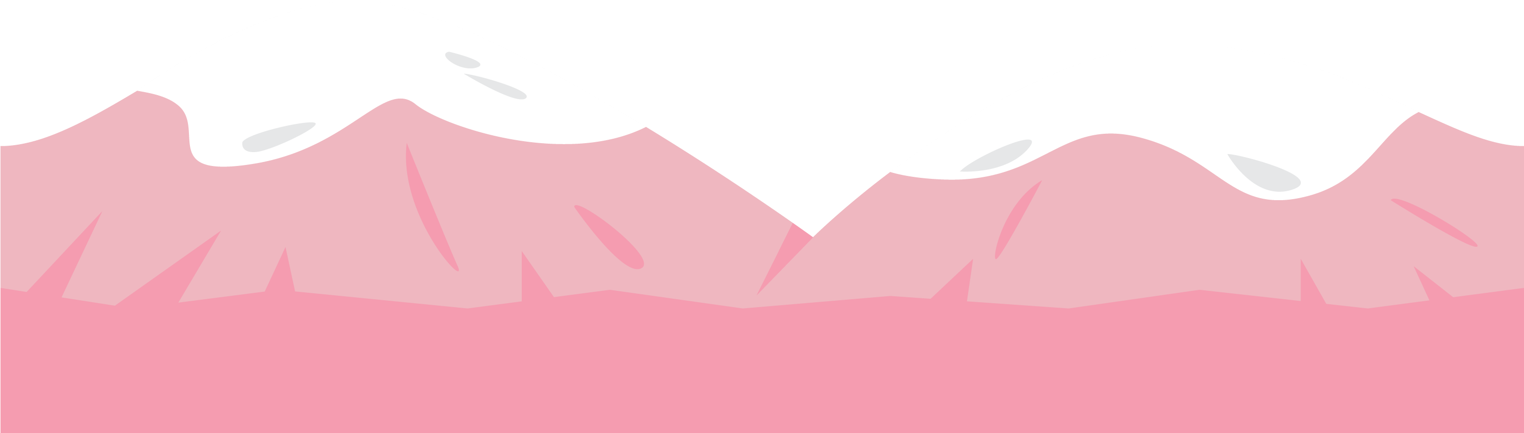 Pink Mountain Clipart (3072x1065)