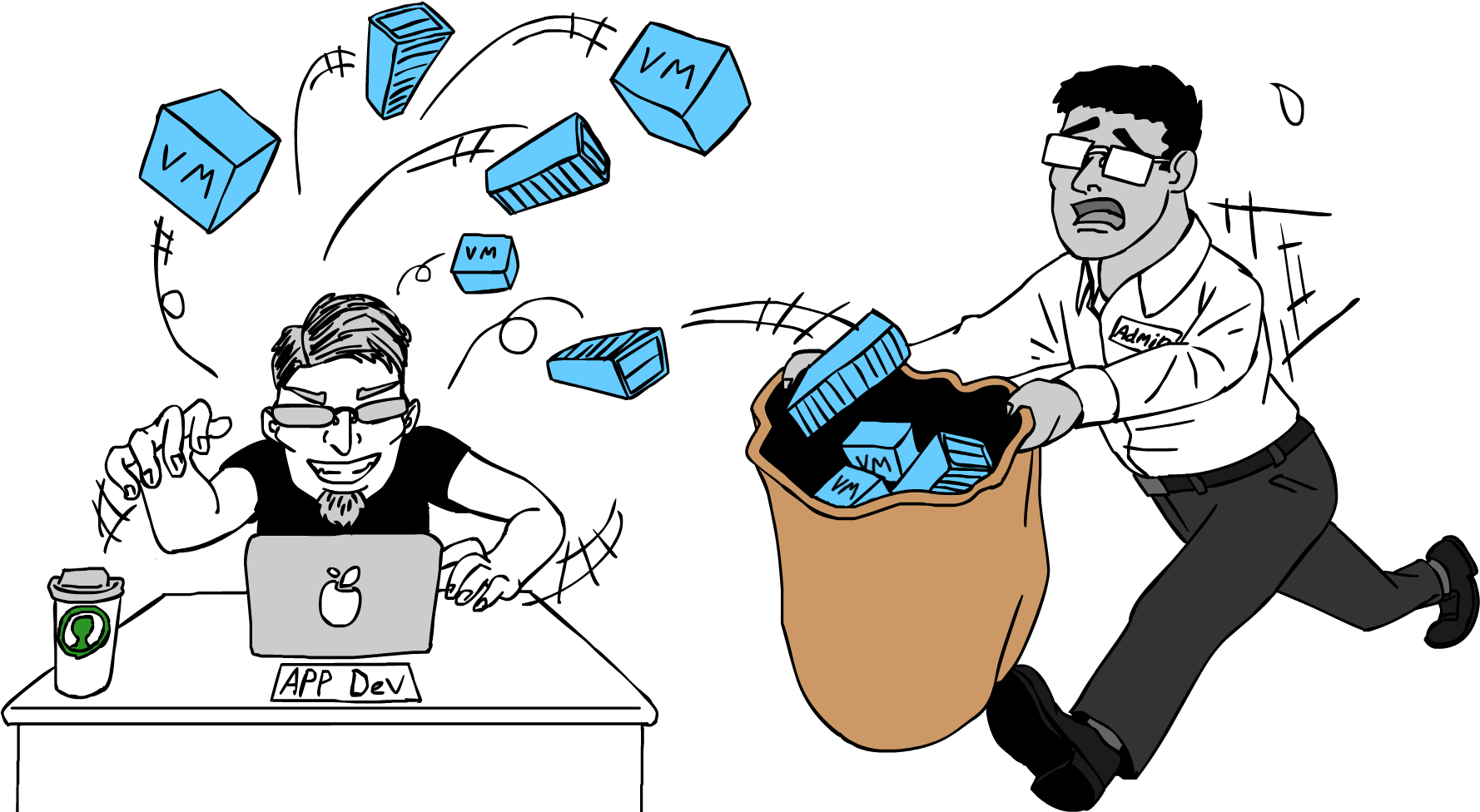Devops Cartoon Comics Clip Art - Hyperconverged Cartoon (1827x996)