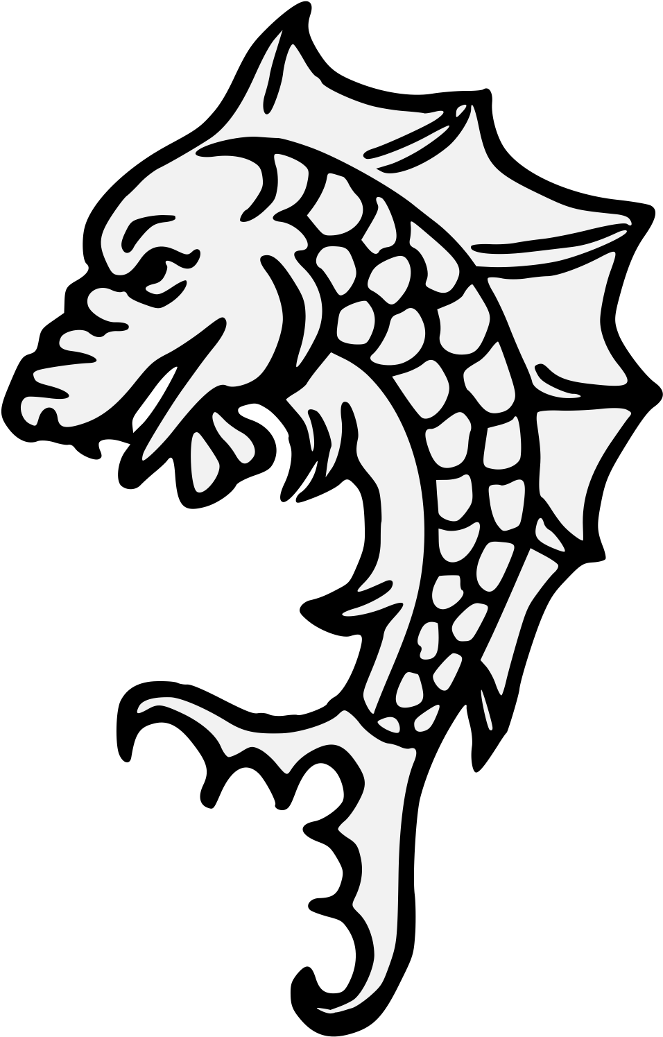 Dolphin Haurient - Emblem (974x1499)