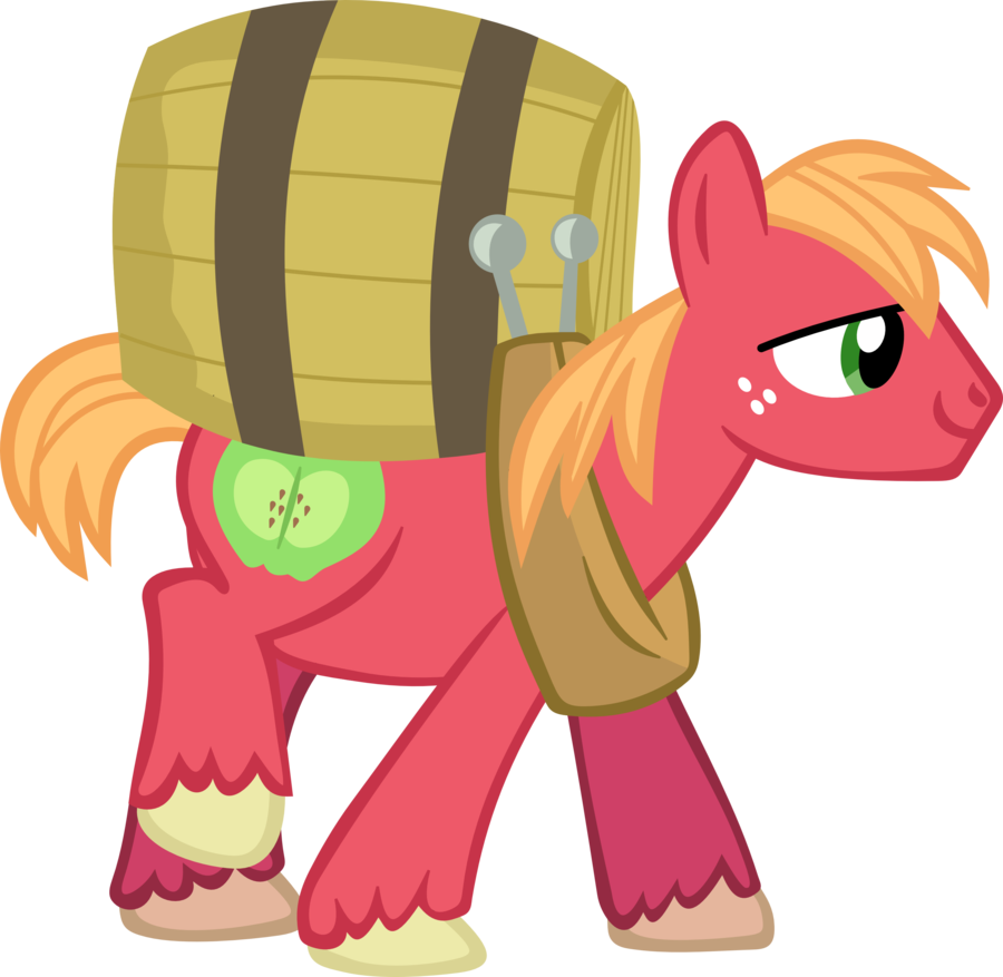 Big Mac Hauling Barrels By Stormsclouds - Mlp Big Mac Working (900x877)