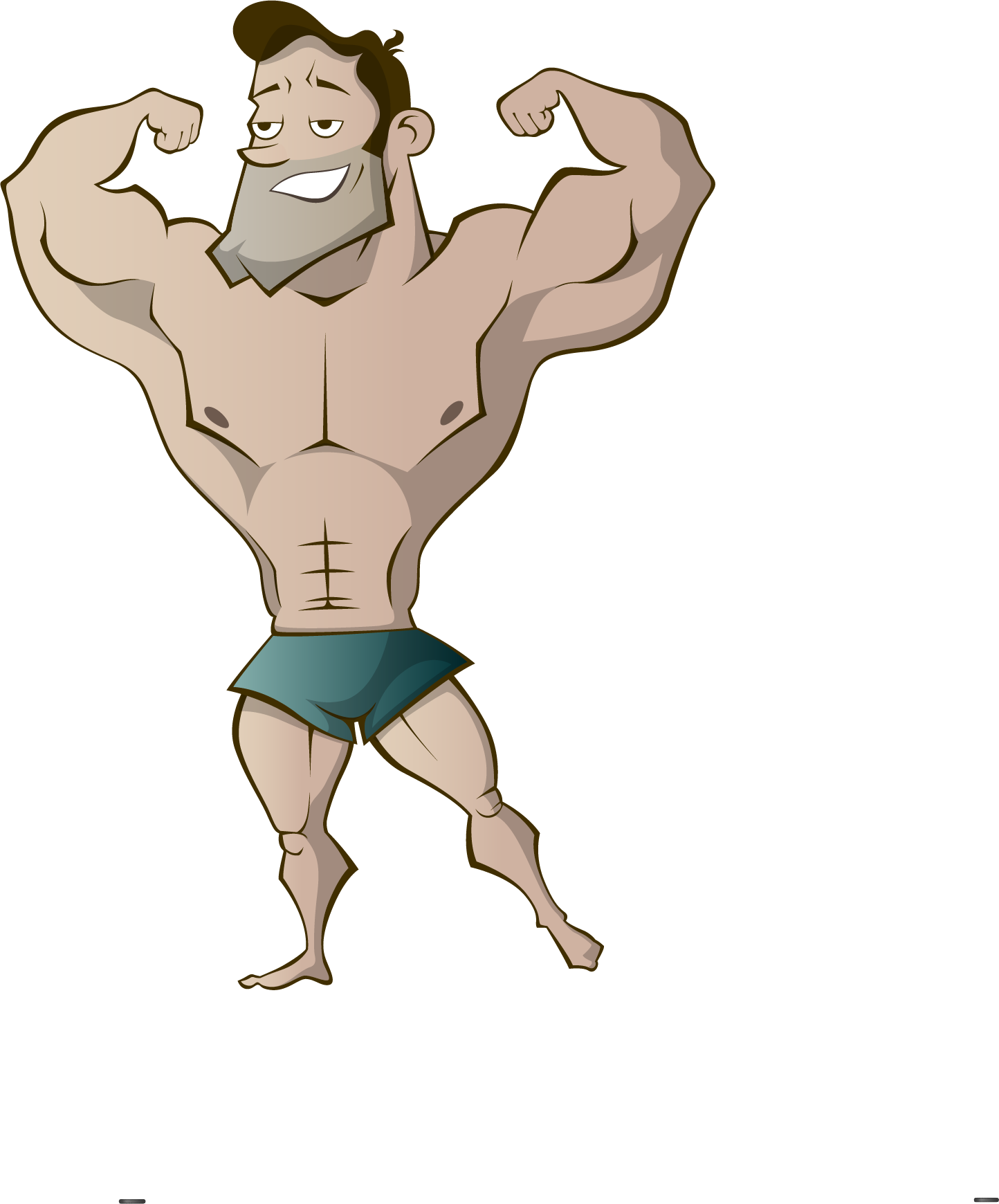 Vector Painted Strong Man - Strong Men Cartoon (1444x1740)