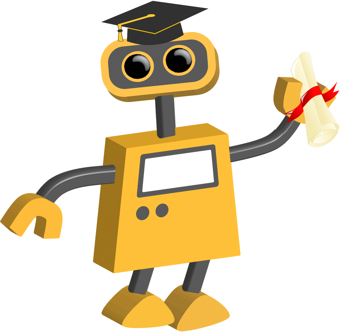 Grad Bot - Robot With Graduation Cap (1097x1070)