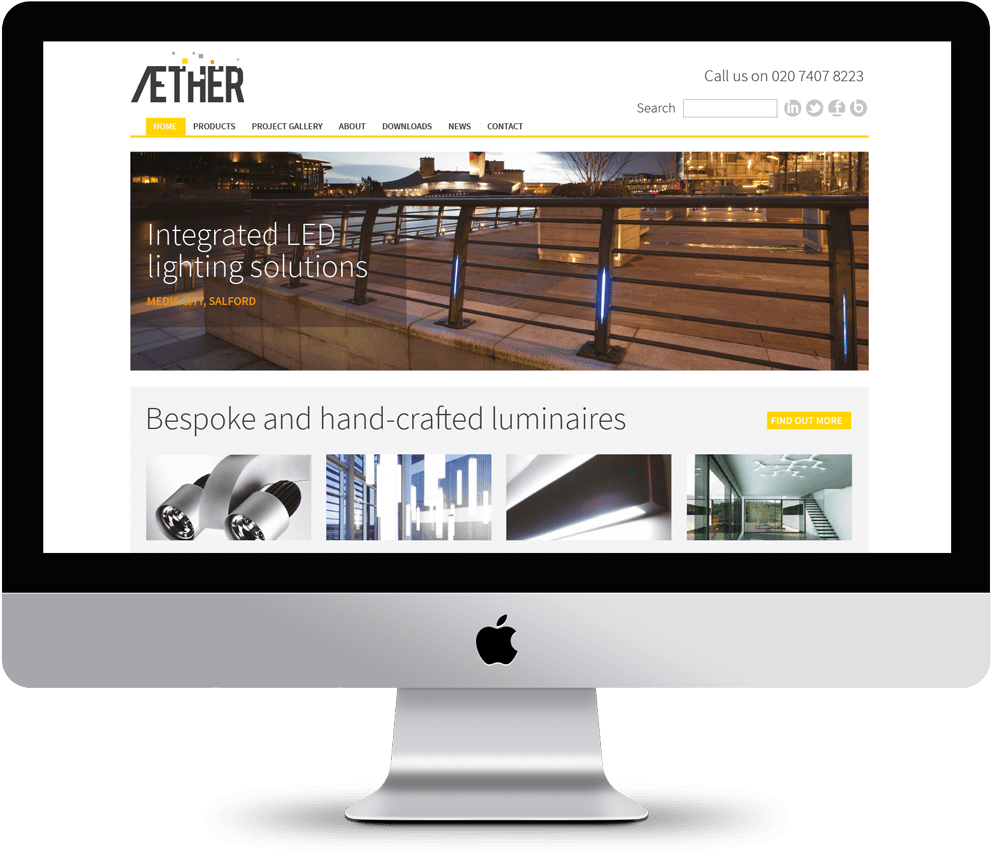 Aether Lighting Screenshot Web Design - Vivo Tech Corp. Iqunix Spider Thick Aluminum Monitor (1000x866)