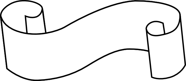 Scroll Clipart Long Scroll - White Scroll Clip Art (600x262)