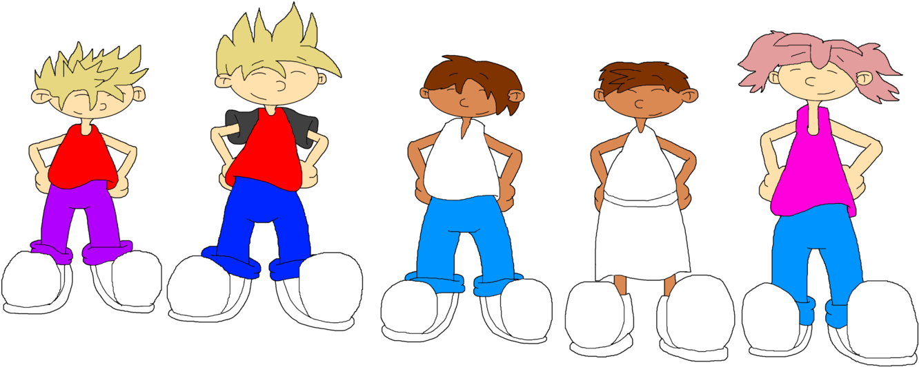 Five Friends - Cartoon (1394x573)