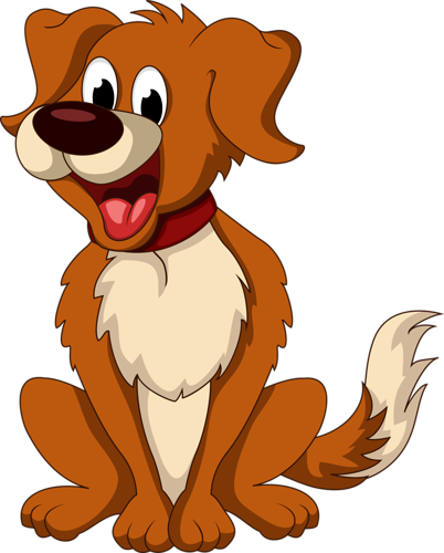 Animals - Cartoon Dog Sitting (402x500)