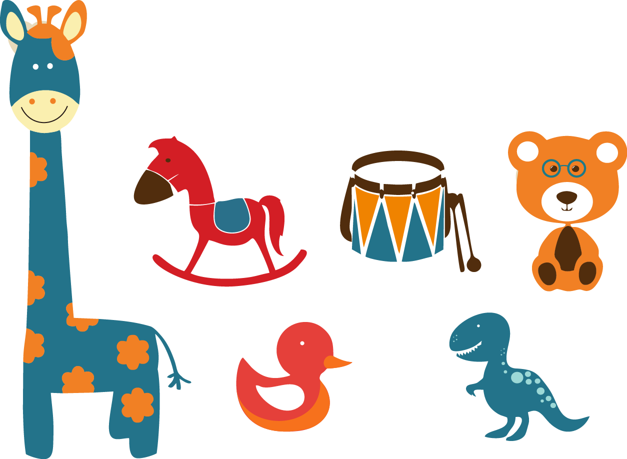 Cute Children's Toys Vector - Vector Graphics (1254x918)