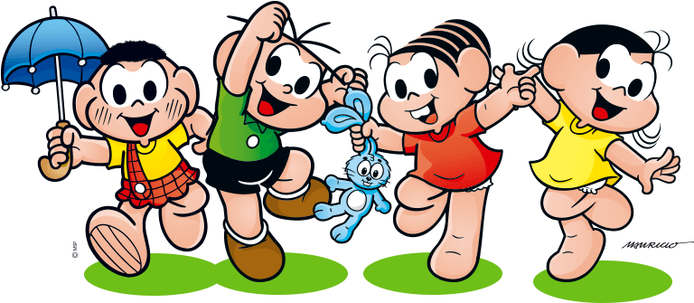 Personagens Da Turma Da Mônica Felizes - Topo De Bolo Turma Da Monica Para Imprimir (807x342)