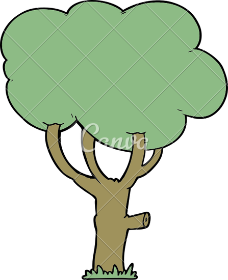 Cartoon Tree - Clip Art (447x550)