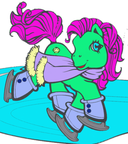 Winter Ice Skating - Cartoon (433x486)
