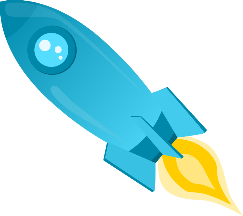 Medium Image - Blue Rocket Png (800x711)