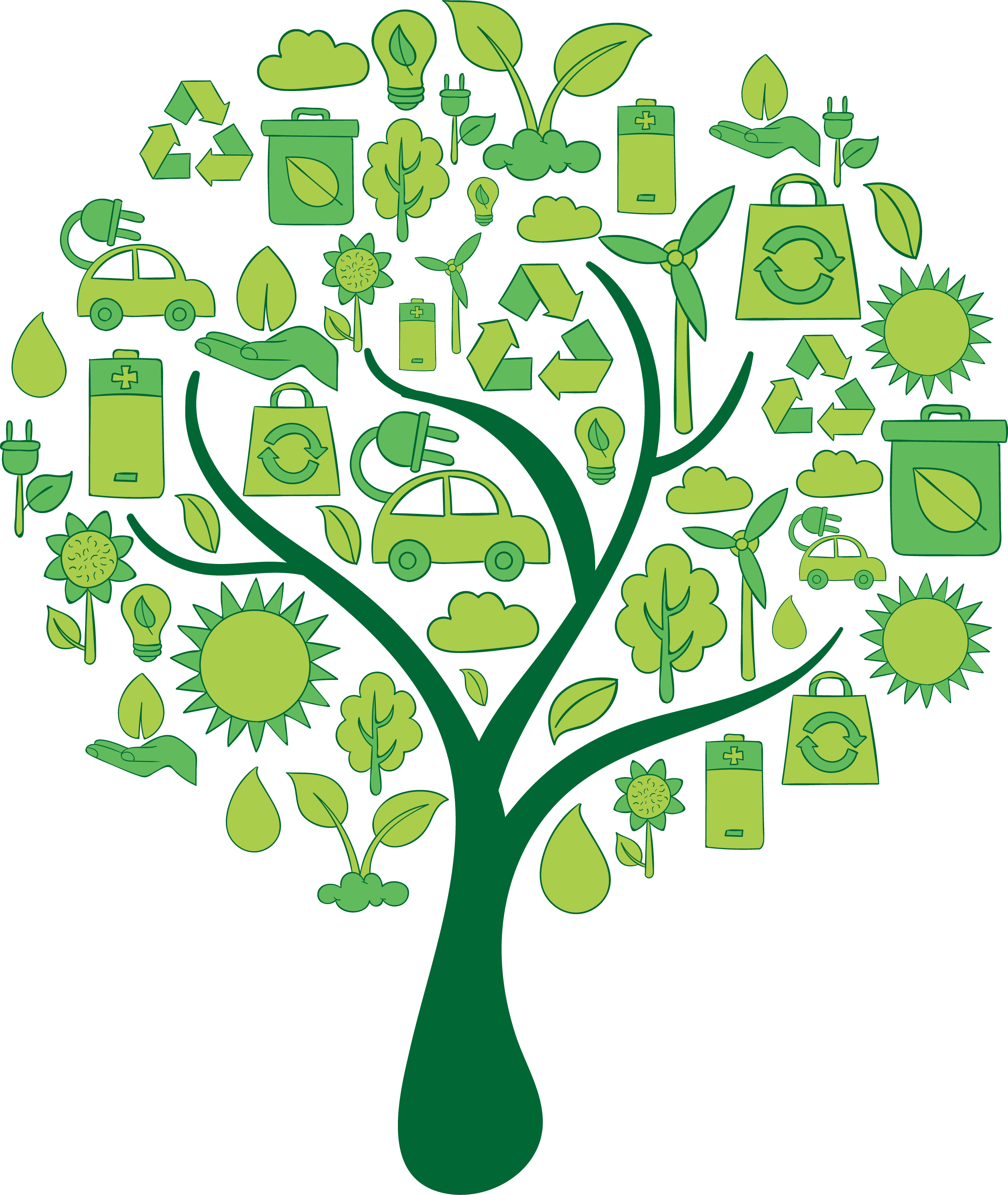 Energy Efficiency Tree - Tree Clipart No Background (2513x2979)