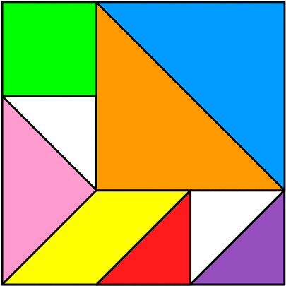Tangram Incomplete Square - Tangram Square (420x420)