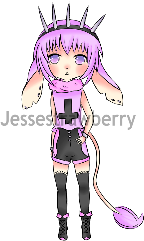 Pastel Goth Chibi - Drawing (594x824)