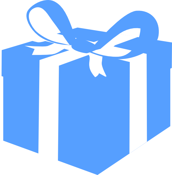 Gift Box Clip Art Blue (588x596)