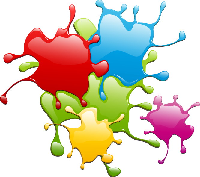 Painting Splash Euclidean Vector - Paint Drops (667x591)