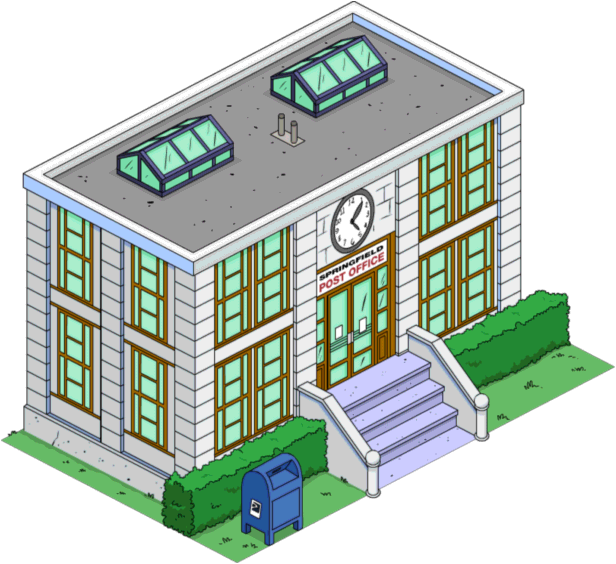 Springfield Post Office - Post Office Los Simpson (616x564)