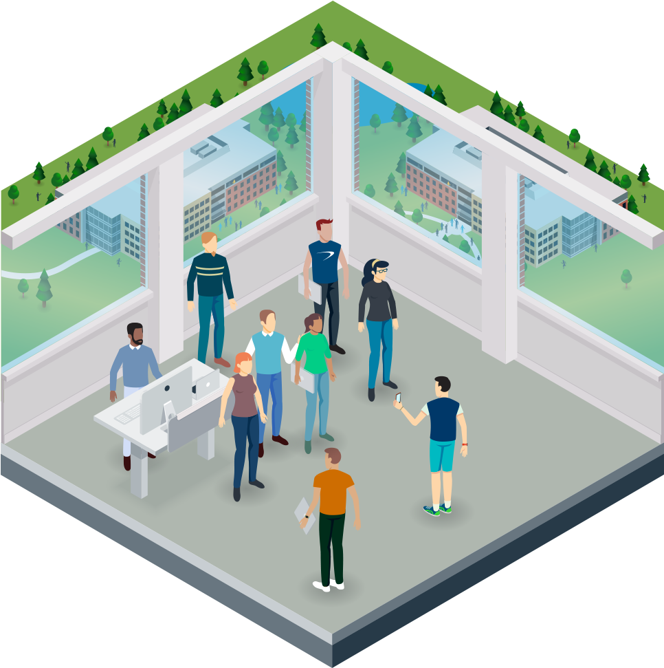 Creative Team Isometric Illustration - Design (1008x1008)