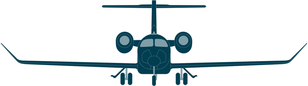 Learjet 70 Front View - Learjet 70 Three View (1068x300)