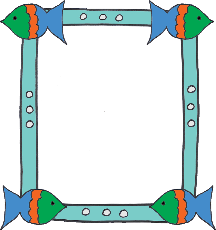 Fish Borders Colouring Pages - Clip Art (750x800)