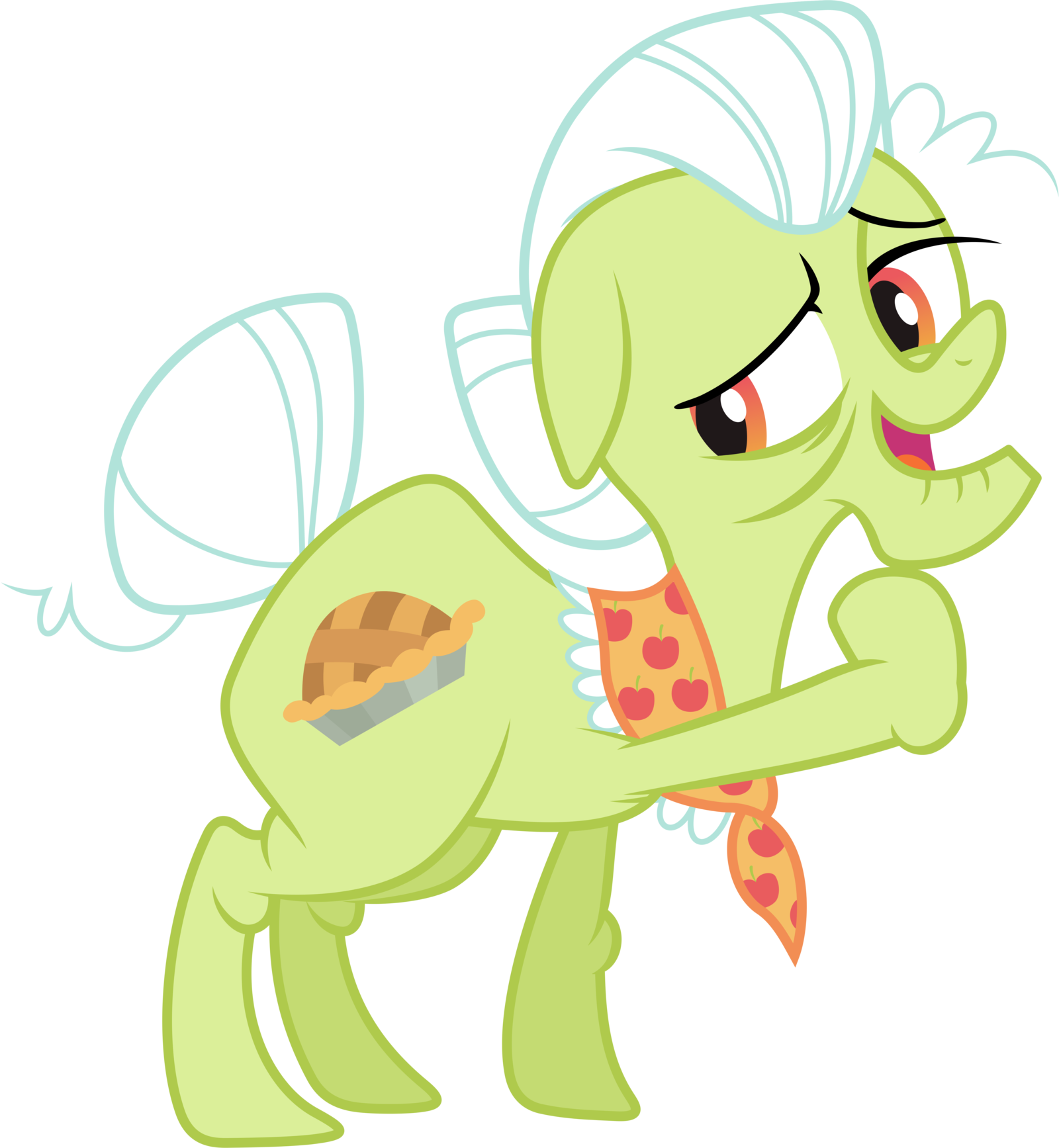 Granny Smith Vector - Cartoon (1600x1735)
