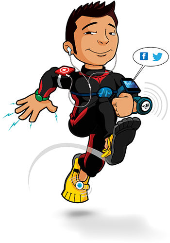Tech Savvy Runner - Cartoon (450x550)