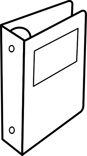 Binder Vector Drawing - Binder Black And White (280x500)