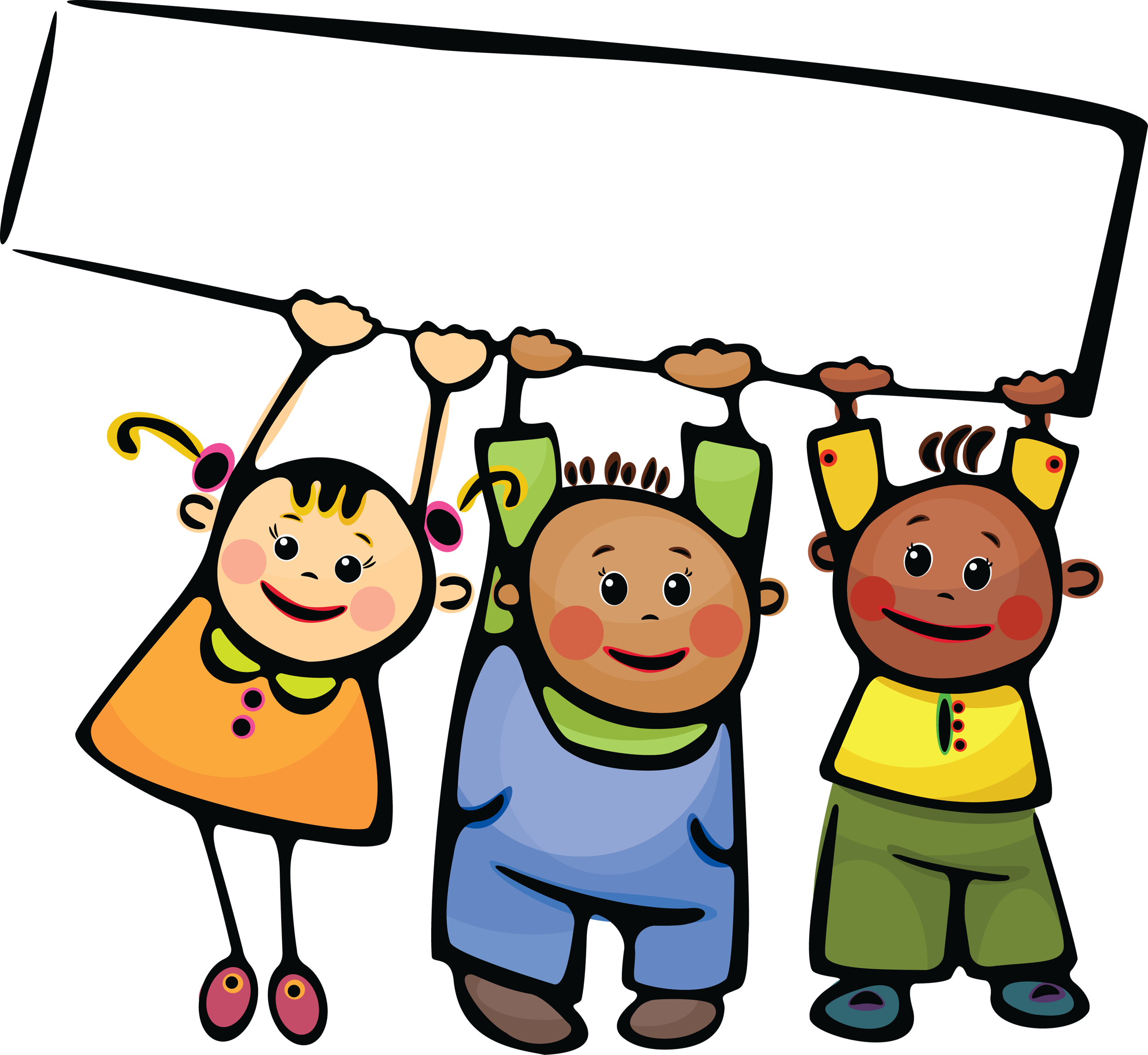 Дети - Border Cartoon Vector Png (2500x2298)