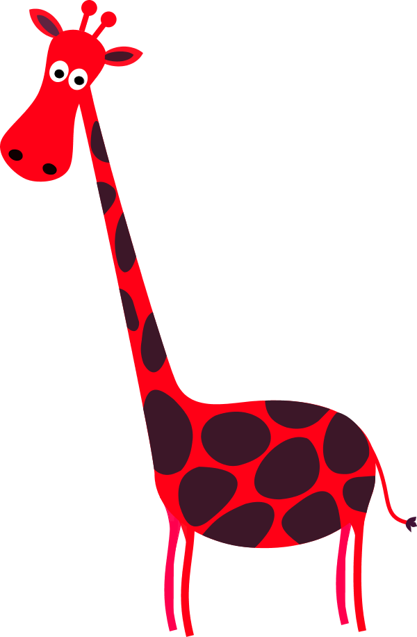 Vector Clip Art - Blue Giraffe (600x916)