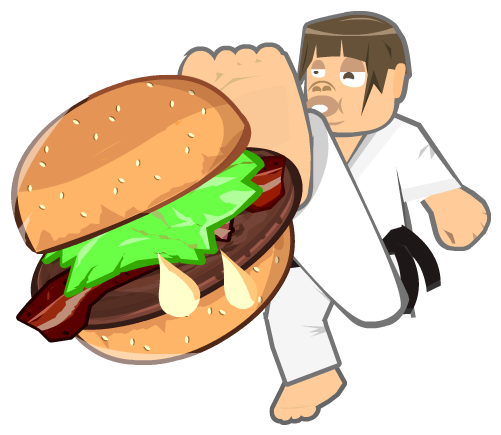 Karate Burger - Cartoon (512x512)