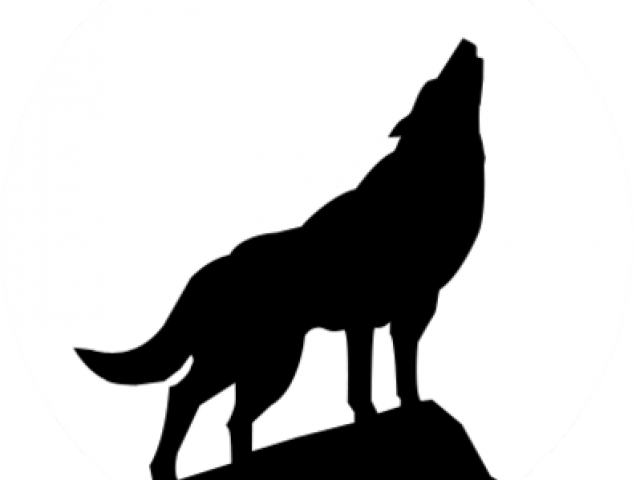 Howling Wolf Clipart - Wolf Silhouette Vector (640x480)