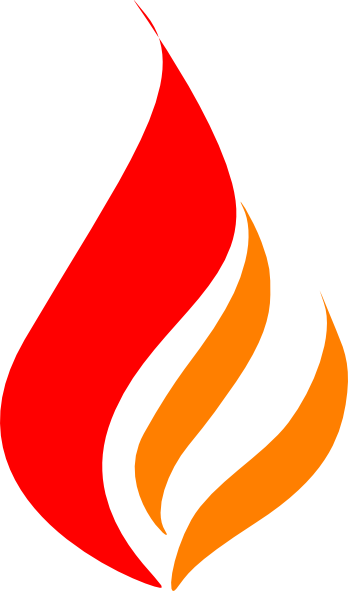 Red Panda Clipart - Red And Orange Flame (348x591)