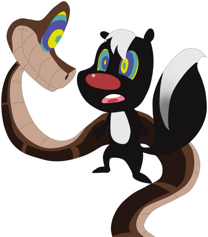 Kaa Meets Skunk By Billcipherspuppet - Art (857x933)